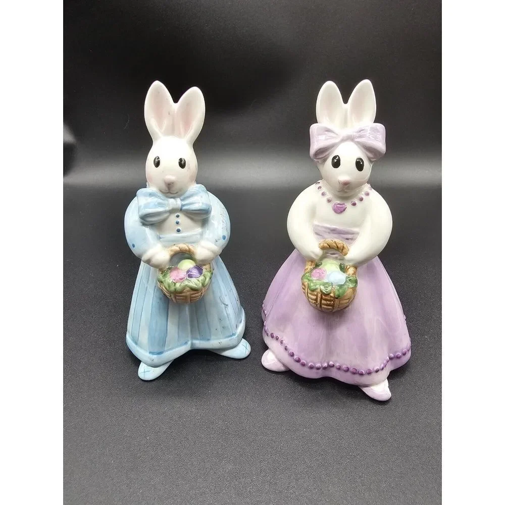 Fitz & Floyd Be Bop Bunnies Salt And Pepper‎ Shakers Easter Bunny Rabbits Easter